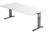 HAMMERBACHER höhenverstellbarer Schreibtisch VOS2E/W/G weiß