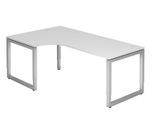 HAMMERBACHER VRS82/W/S höhenverstellbarer Schreibtisch 65 - 85 cm weiß / silber
