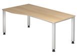 HAMMERBACHER VQS18/E/S höhenverstellbarer Schreibtisch 68,5 - 81 cm eiche / silber