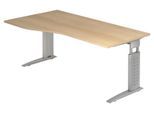 HAMMERBACHER VUS18/E/S höhenverstellbarer Schreibtisch 68 - 86 cm eiche / silber
