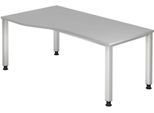HAMMERBACHER VQS18/5/S höhenverstellbarer Schreibtisch 68,5 - 81 cm lichtgrau / silber