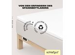 Spannbettlaken SCHLAFGUT "EASY Jersey Elasthan Topper", weiß (full, weiß), 1 Stk., Jersey, 90-100x200-220 10cm, Jersey, Obermaterial: 95% Baumwolle, 5% Elasthan, Bettlaken, Spannbettlaken, MADE IN GREEN by OEKO-TEX