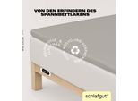 Spannbettlaken SCHLAFGUT "EASY Jersey Elasthan Topper", beige (sand mid), 1 Stk., Jersey, 180-200x200-220 10cm, Jersey, Obermaterial: 95% Baumwolle, 5% Elasthan, Bettlaken, Spannbettlaken, MADE IN GREEN by OEKO-TEX