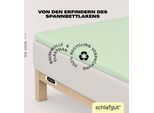 Spannbettlaken SCHLAFGUT "EASY Jersey Elasthan Topper", grün (grün light), 1 Stk., Jersey, 140-160x200-220 10cm, Jersey, Obermaterial: 95% Baumwolle, 5% Elasthan, Bettlaken, Spannbettlaken, MADE IN GREEN by OEKO-TEX
