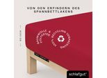 Spannbettlaken SCHLAFGUT "Cool Contact", rot (rot deep), L:200cm, Microfaser, Obermaterial: 100% Polyester, Bettlaken, Spannbettlaken, 100% gekämmte Mikrofaser