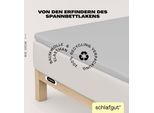 Spannbettlaken SCHLAFGUT "EASY Jersey Elasthan Topper", grau (grau light), 1 Stk., Jersey, 120-130x200-220 10cm, Jersey, Obermaterial: 95% Baumwolle, 5% Elasthan, Bettlaken, Spannbettlaken, MADE IN GREEN by OEKO-TEX