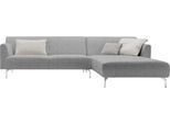 Ecksofa "CR.446 elegantes Designsofa mit hohem Sitzkomfort", grau (lichtgrau, schwarzgrau coco), B:275cm H:82cm T:179cm, Chenille COCO (72% Polyester, 15% Baumwolle, 13% Polyacryl), CREATION BY ROLF BENZ, Sofas, Ecksofa, in minimalistischer, schwereloser Optik, Breite 275 cm