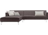Ecksofa "CR.446 elegantes Designsofa mit hohem Sitzkomfort", lila (purpurviolett, steingrau coco), B:275cm H:82cm T:179cm, Chenille COCO (72% Polyester, 15% Baumwolle, 13% Polyacryl), CREATION BY ROLF BENZ, Sofas, Ecksofa, in minimalistischer, schwereloser Optik, Breite 275 cm