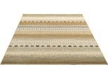 Teppich GINO FALCONE "Cherina GF-132", beige, B:50cm H:8mm L:80cm, Viskose, Teppiche, Teppich, Ethno Design, gestreift, leichter Glanz, 100 % Viskose, Wohnzimmer