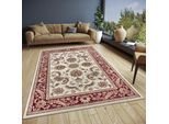 Teppich HANSE HOME "Reni", rot (creme,rot), B:120cm H:8mm L:170cm, Jute, Polyester, Polypropylen (PP), Teppiche, Teppich, Läufer, Orientalisch, Kurzflor, Wohnzimmer, Schlafzimmer, Esszimmer