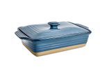 Homeware Profession. Auflaufform , Blau, Braun , Keramik , 3.3 l , rechteckig , 23.2x9.2x33.7 cm , Lfgb , backofengeeignet, mikrowellengeeignet,backofengeeignet , Kochgeschirr, Auflaufformen