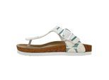 Zehentrenner DOGO "Lila Zehentrenner Dandelion Damen Sandalen", Damen, Gr. 40, Normalschaft, beige (natur), Lederimitat, Schuhe Zehentrenner, Handgefertigt