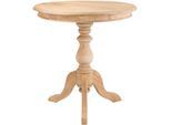 CLP Beistelltisch Wiva, runder Holztisch 70cm Durchmesser für Wohnzimmer und Esszimmer, Mindiholz mit Tischplatte