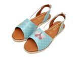 Sandale DOGO "Hazel Sandale Les Papillons Damen Sandalen", Damen, Gr. 40, Normalschaft, blau, Lederimitat, Schuhe Sandale, Handgefertigt
