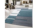Teppich AYYILDIZ TEPPICHE "Hawaii 1310", blau, B:240cm H:13mm L:340cm, Kunstfaser, Teppiche, Teppich, Läufer, handgearbeiteter Konturenschnitt, Wohnzimmer