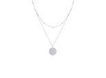 Gliederkette ELLI "Münze Plättchen Kristalle 925 Silber" Gr. 40, silber, Halsketten, Damen, 40, ohne Stein, Silber 925 (Sterlingsilber), L: 40, Gliederkette