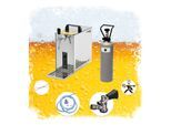 Komplett Set - Zapfanlage, Bierzapfanlage, Bierkoffer, Durchlaufkühler PYGMY 25 1-leitig Trockenkühler, 35 Liter/h, Zapfkopf:Köpi