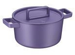 Bräter WMF "Flavour, Gusseisen Bräter Induktion, Schmortopf emailliert", lila (violett), H:17,5cm Ø:24cm, Töpfe, Gusseisen-Kochgeschirr, Deckel mit Kondensationsnoppen