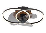 GLOBO LIGHTING Deckenleuchte "KAREN", schwarz (schwarz matt), 1 Stk., Leuchten, Deckenventilator, Deckenlampe, moderner Ventilator, Holz Optik, Deckenleuchte