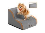 FEANDREA Hundetreppe, 2/3/4Stufen, Waffelcord, wasserdicht, rutschfest, abnehmbarer waschbarer Bezug M