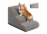 FEANDREA Hundetreppe, 2/3/4Stufen, Waffelcord, wasserdicht, rutschfest, abnehmbarer waschbarer Bezug