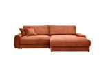Carryhome Ecksofa, Terracotta, Kunststoff, 3-Sitzer, Füllung: Schaumstoff,Hohlfaser, Ottomane rechts, L-Form, 300x180 cm, Rücken echt, Wohnzimmer, Sofas & Couches, Wohnlandschaften, Ecksofas