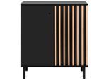 Livetastic Kommode, Schwarz, Eiche Artisan, Metall, 2 Fächer, 80x90x40 cm, Wohnzimmer, Kommoden & Sideboards, Kommoden