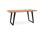 Schreibtisch Massivholz Baumkante U-Gestell Handarbeit ATOLL, Goldbraun-Schwarz 160x80x76 cm