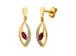 Paar Ohrhänger LADY, gold (gelbgold 375), Ohrringe, Damen