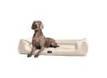 Tierlando GOOFY - Orthopädisches Hundebett aus Polyester inkl. Matratzenschoner creme 1,3 m, 25 cm, 1 m