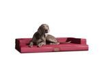 Tierlando ® Orthopädisches Design Hundesofa GIBSON VISCO Kunstleder kubische Form dunkelrot 1,5 m, 22 cm, 1 m