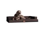 Tierlando ® Orthopädisches Design Hundesofa GIBSON VISCO Kunstleder kubische Form braun 80 cm, 22 cm, 60 cm