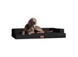 Tierlando ® Orthopädisches Design Hundesofa GIBSON VISCO Kunstleder kubische Form schwarz 80 cm, 22 cm, 60 cm