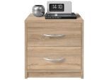 P & B Nachtschrank, Sonoma Eiche, Kunststoff, 2 Schublade(n) Schubladen, 38.5x39x28.2 cm, Schlafzimmer, Nachttische