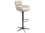 Dieter Knoll Barhocker, Schwarz, Beige, Metall, Textil, Drehkreuz, 54x105x53 cm, SGS-geprüft, Sitzfläche 360° drehbar, Esszimmer, Barmöbel, Barhocker