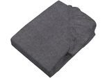 Bettlaken SETEX "Feinbiber Melange Spannbetttuch", grau (dunkelgrau), B:160cm L:200cm, Feinbiber, Obermaterial: 90% Baumwolle, 10% Polyester, Bettlaken, Spannbettlaken, Melange-Effekt: Tiefe, Lebendigkeit, interessante Optik für das Auge
