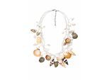 Lange Kette "Sea", Damen, Gr. onesize, Glas, beige (natur), COLLEZIONE ALESSANDRO, Basic, Halsketten, mit vielen echten Muscheln