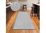 Teppich SANAT "Lora Plus, auch als Läufer", grau (hellgrau), B:60cm H:5mm L:110cm, Kunstfaser, Teppiche, Teppich, Kurzflor, uni, gekettelt, Wohnzimmer, Kinderzimmer