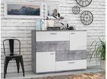 Kommode FORTE "Skive", weiß (weiß kombiniert mit betonoptik), B:125cm H:95,9cm T:41,3cm, Sideboards, Kommode, Breite ca. 125 cm