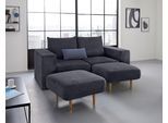 2,5-Sitzer "Looksv", blau (dunkelblau), B:192cm H:96cm T:107cm, LOOKS BY WOLFGANG JOOP, Sofas, Verwandlungssofa: aus Sofa wird Sofa mit 2 Hockern