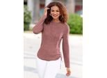 Strickpullover CASUAL LOOKS "Pullover", Damen, Gr. 52, rosa (rosenholz, ecru, meliert), 76% Polyacryl, 24% Baumwolle, meliert, unifarben, Pullover Strickpullover