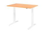 HAMMERBACHER VXMKA12/6/W elektrisch höhenverstellbarer Schreibtisch 70,0 - 120,0 cm - elektrisch Buche / weiß
