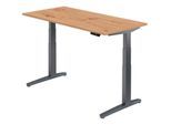 HAMMERBACHER VXBHM16/R/GG elektrisch höhenverstellbarer Schreibtisch 65,0 - 130,0 cm - elektrisch asteiche / grafit