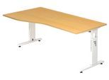 HAMMERBACHER VOS18/6/W höhenverstellbarer Schreibtisch 65 - 85 cm weiß / weiß