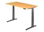 HAMMERBACHER VXBHM16/6/GG elektrisch höhenverstellbarer Schreibtisch 65,0 - 130,0 cm - elektrisch Buche / grafit