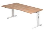 HAMMERBACHER VOS18/N/W höhenverstellbarer Schreibtisch 65 - 85 cm weiß / weiß