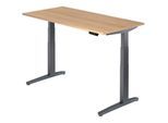 HAMMERBACHER VXBHM16/E/GG elektrisch höhenverstellbarer Schreibtisch 65,0 - 130,0 cm - elektrisch eiche / grafit