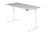 HAMMERBACHER XBHM19 höhenverstellbarer Schreibtisch 65,0 - 130,0 cm - elektrisch lichtgrau / weiß