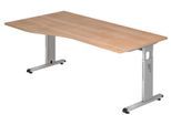 HAMMERBACHER VOS18/N/S höhenverstellbarer Schreibtisch 65 - 85 cm silber / silber