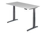 HAMMERBACHER VXBHM16/5/GG elektrisch höhenverstellbarer Schreibtisch 65,0 - 130,0 cm - elektrisch lichtgrau / grafit